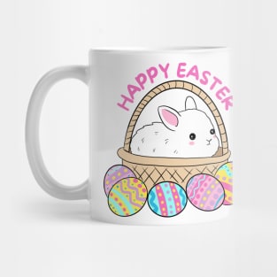 Happy easter a cute easter bunny in a basket Mug